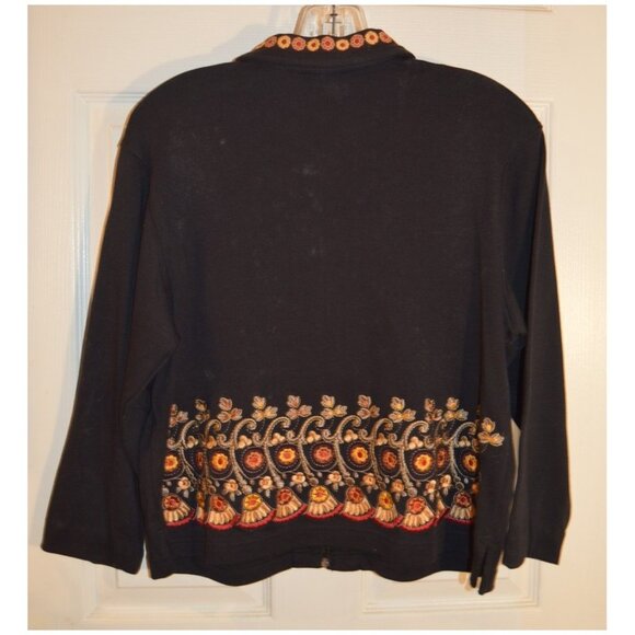 NEW Bechamel Petites Jacket "Blackness" Embroidered Long Sleeve Zip Up Size PS - Picture 4 of 5